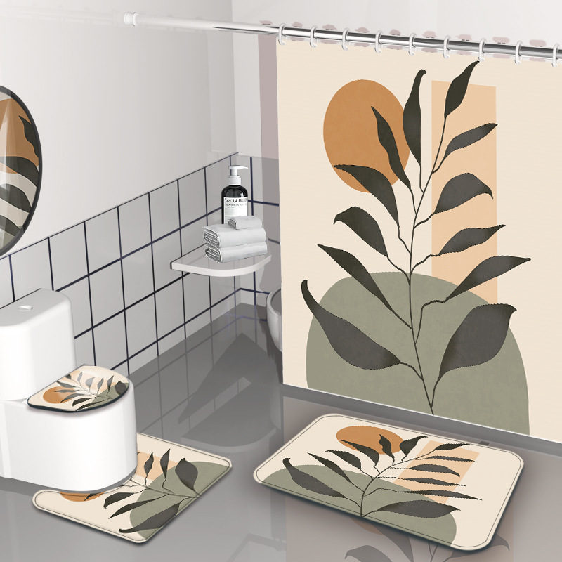 YL-38278 Simple 3D Digital Printed Shower Curtain, Waterproof and Mildew-proof, Bathroom Partition Curtain, Hanging Curtain