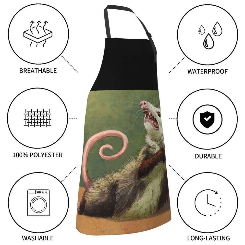 Amateur Opossum Actress Aprons Chef Cooking Cuisine Tablier Waterproof Bib Kitchen Cleaning Pinafore for Women Men Painting S260205