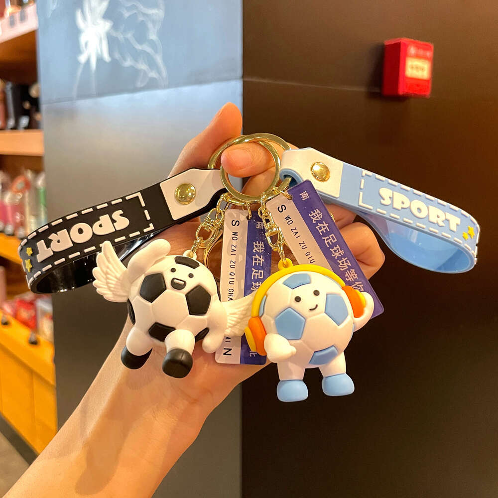 designer keychain football star PVC resin internet celebrity backpack keychain DIY high-end small gift