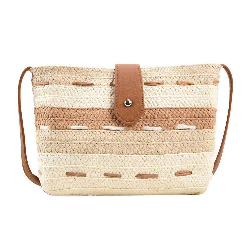Crossbody Handmade Ladies Woven Bag Fashion Casual Simple Portable Gradient Color Elegant Paper Rope for Seaside Holiday XJ260129