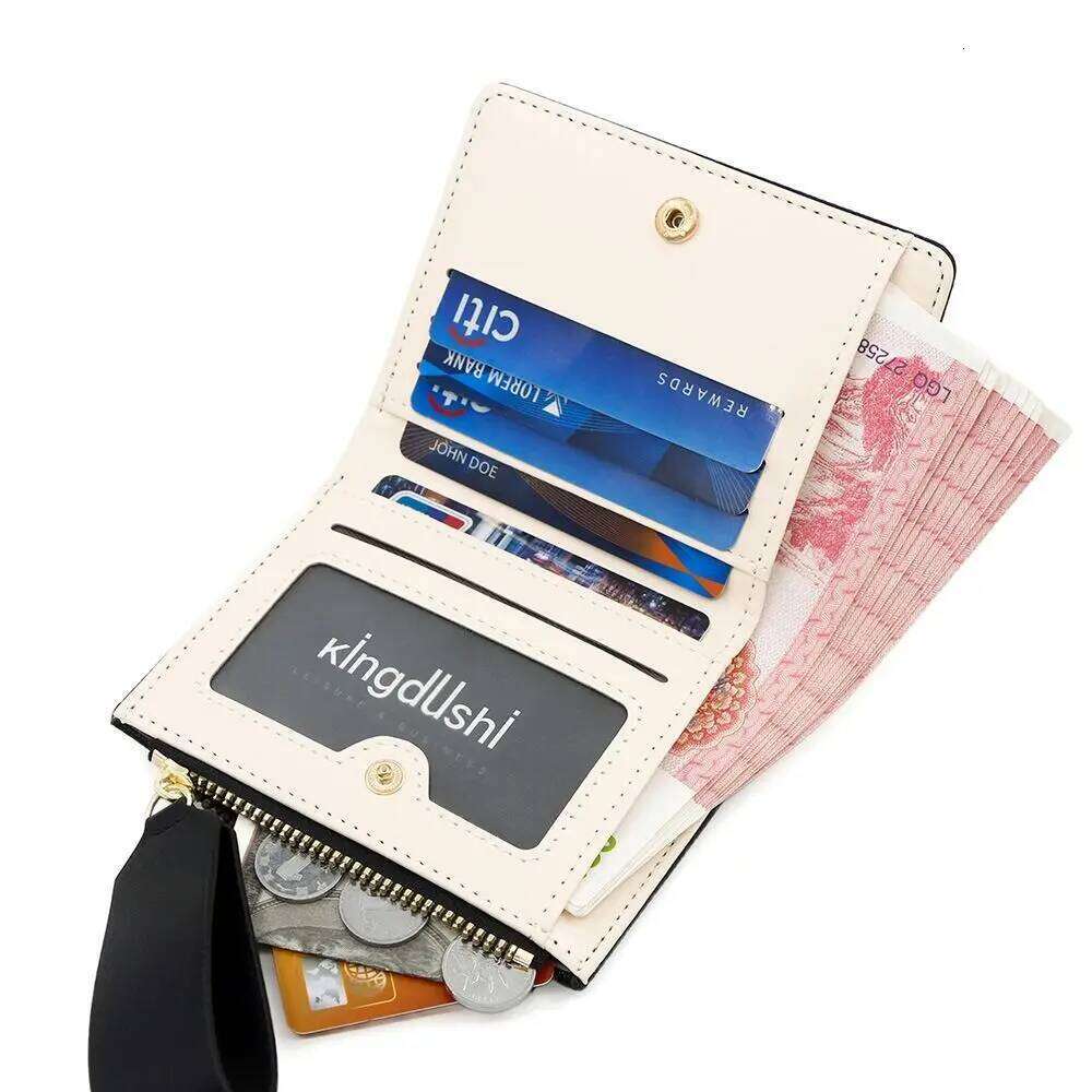Fashion PU Leather Short Wallet Solid Color Zipper Card Holder Money Bag Women Y260206