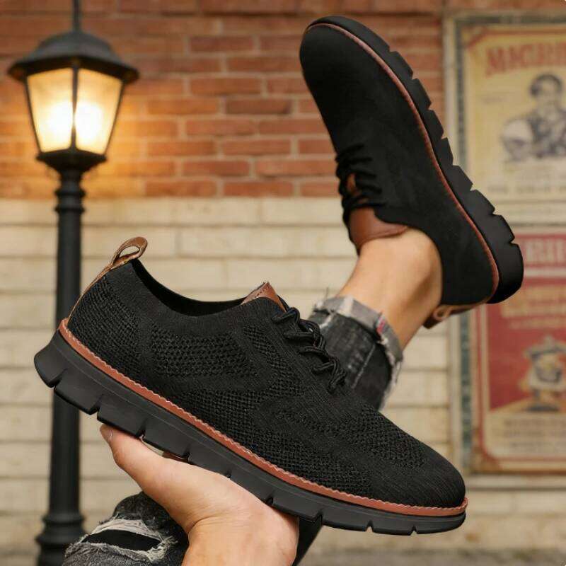 Outdoor Causal Sneakers Lightweight Breathable Mesh Soft Sold Walking Comfortable Shock-absorbing Trendy Shoes for Men