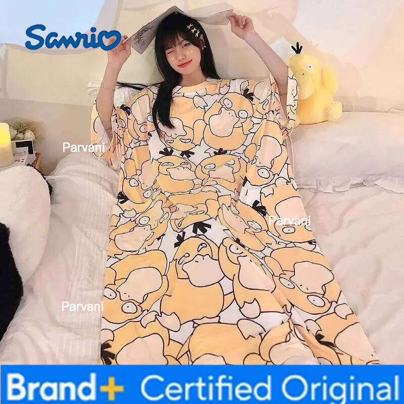 Sanrio s Kawaii Nightgown Hello Kittys Summer Pajamas Sweet Fashion Loose Comfortable Home Clothes Breathable Birthday Present H2602061 - view 6
