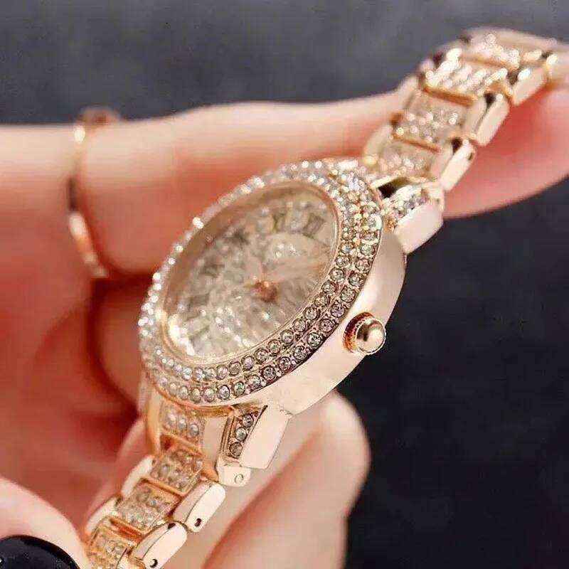 Fashion Rhinestones Quartz Watches Luxury Brand Roman Scale Stainless Steel Strap Elegant Dress Watch Women Gifts Z260206