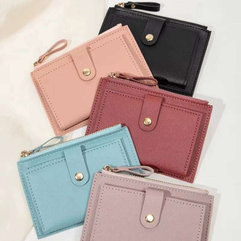 Minimalist and Fashionable Short Bag, Ultra-thin Mini PU Leather Zero Wallet, Women's Credit Card Holder Wallet Y260206