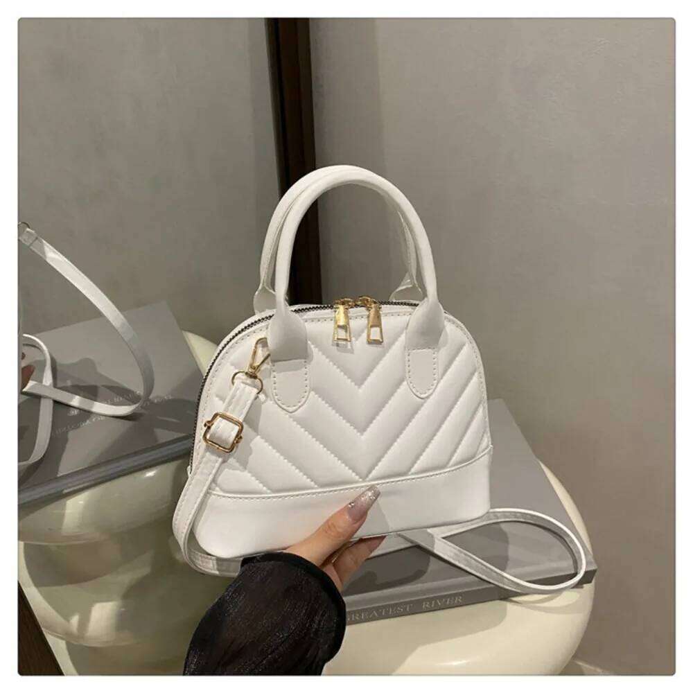 Popular Shell Bag Trendy Striped Two Piece Set Casual Shoulder Crossbody Purse Sophisticated Lady Look XJ260129