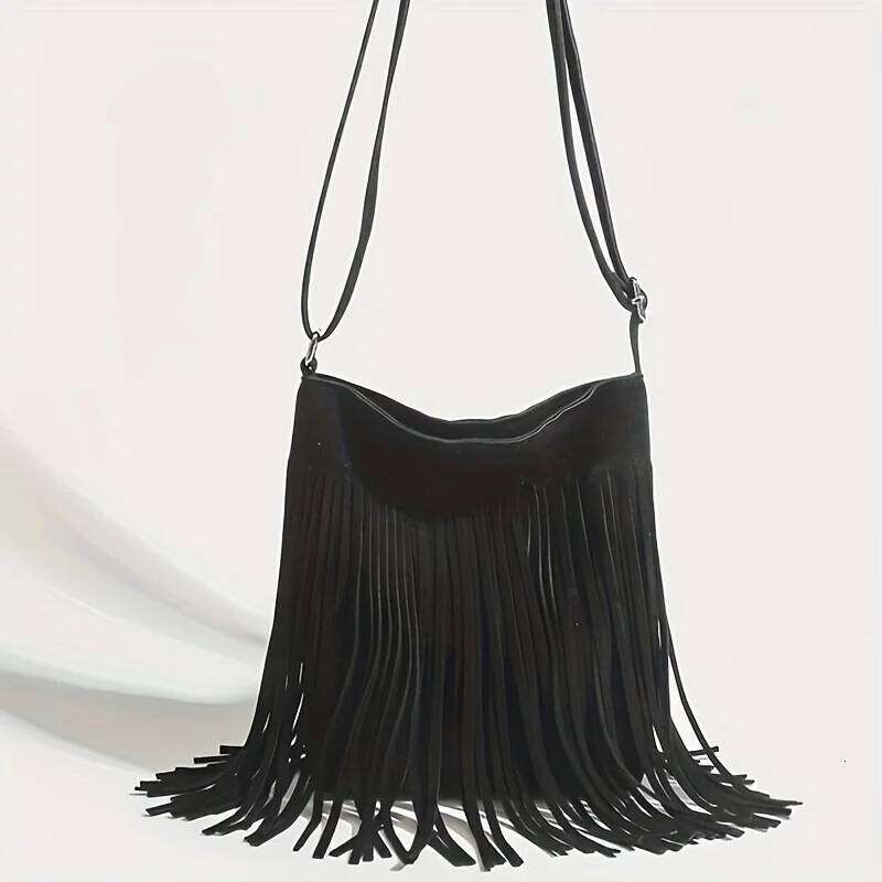 Antique tassel Bohemian-style wallet bag, ethnic-style crossbody bag XJ260129