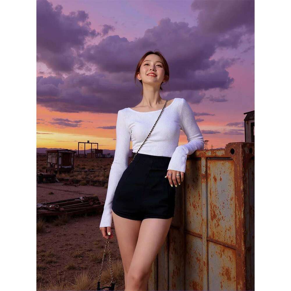 Sexy High Waist Loose Shorts Designed Elegant Women'S Clothing Summer Personality Slim-Fit Vacation Resort Girls Light Airy Cool XJ260206
