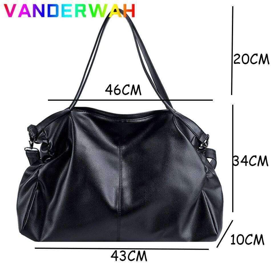 Large Black Shoulder crossbody Bags for Women 2024 Hobo Shopper Sac Solid Color Quality PU Leather Handbag Lady Travel Tote Bag Y260205