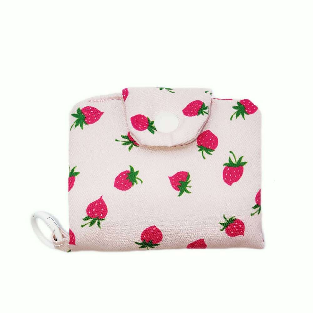 Mini Cute Flower Canvas Card Holder Multi-Layer Coin Purse Women's Wallet Earphone Storage Bag Y260206