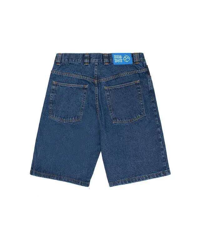 Big Boy New Y2K Retro Blue Casual Jeans Harajuku Hip Hop Cartoon Graphics Embroidered Baggy Shorts Mens Womens Streetwear C260206