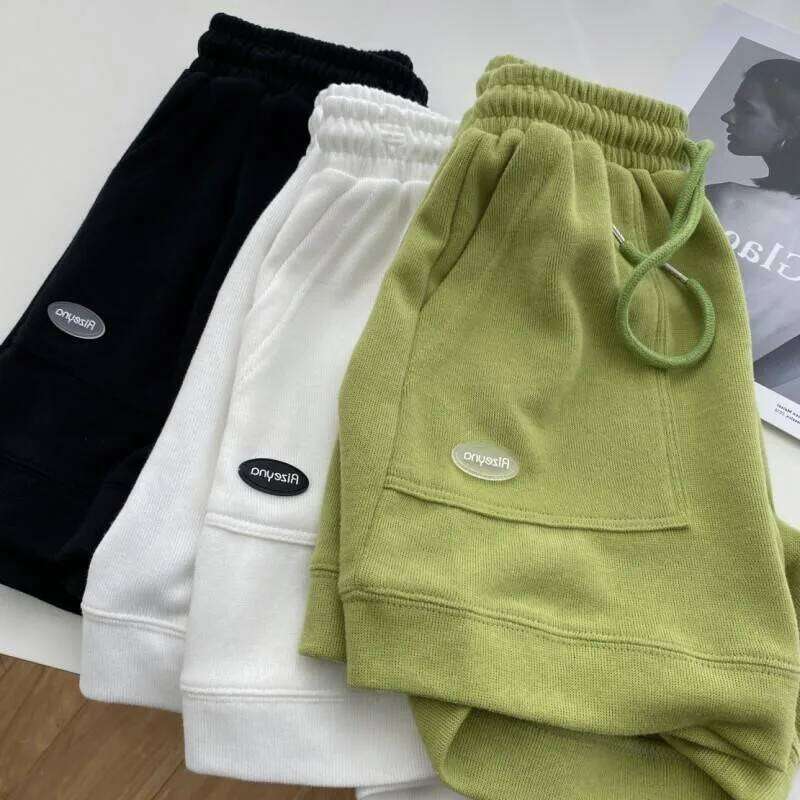 2026 New Women's Comfortable Loose Wide-legged Drawstring A Waist Slim Fit Casual Home Versatile Sports Shorts XJ260206