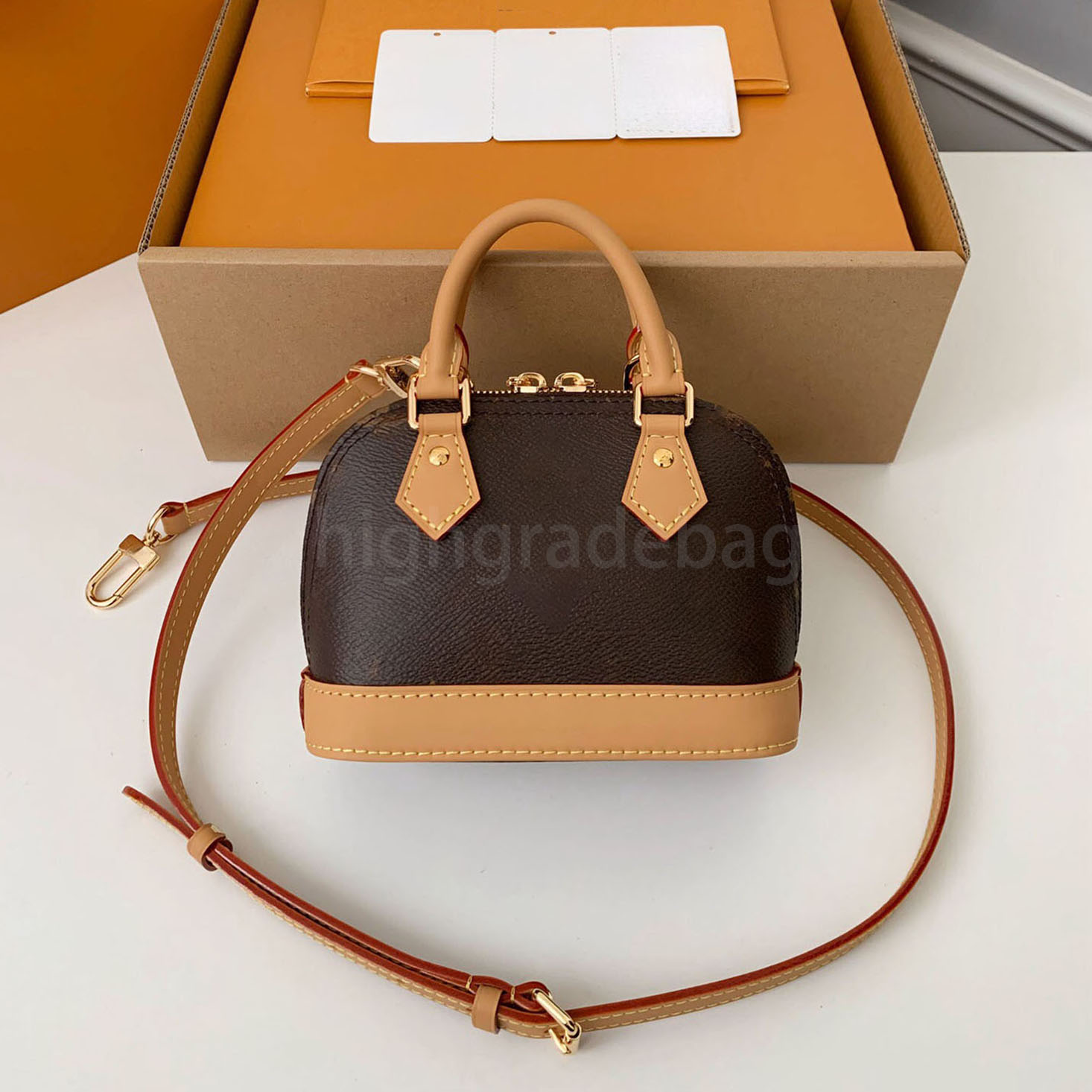 designer bag shoulder bag Allmas BB mini Bag Top Handle Shell bag Luxury Handbag crossbody bag tote Women Classic monogram Flower Printed Leather underarm bag purse