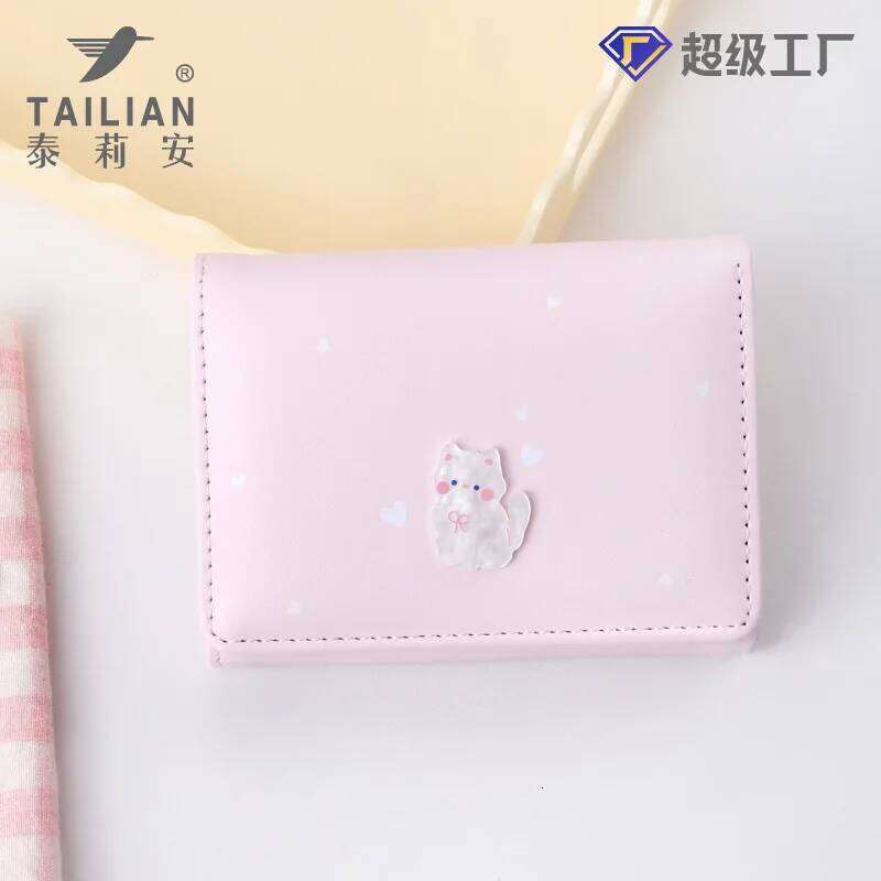New original acrylic cute girl kitten wholesale ins versatile high-end women's short wallet Y260206