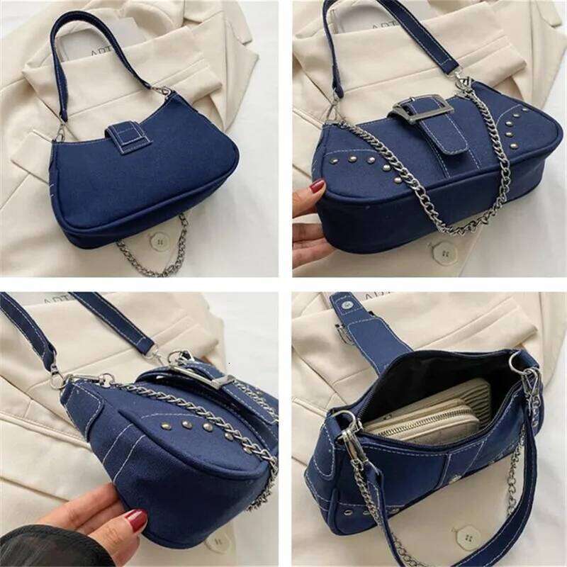 Simple Retro Underarm Fashionable Trend Shoulder Canvas Casual Texture Crossbody Bag for Women Y260205