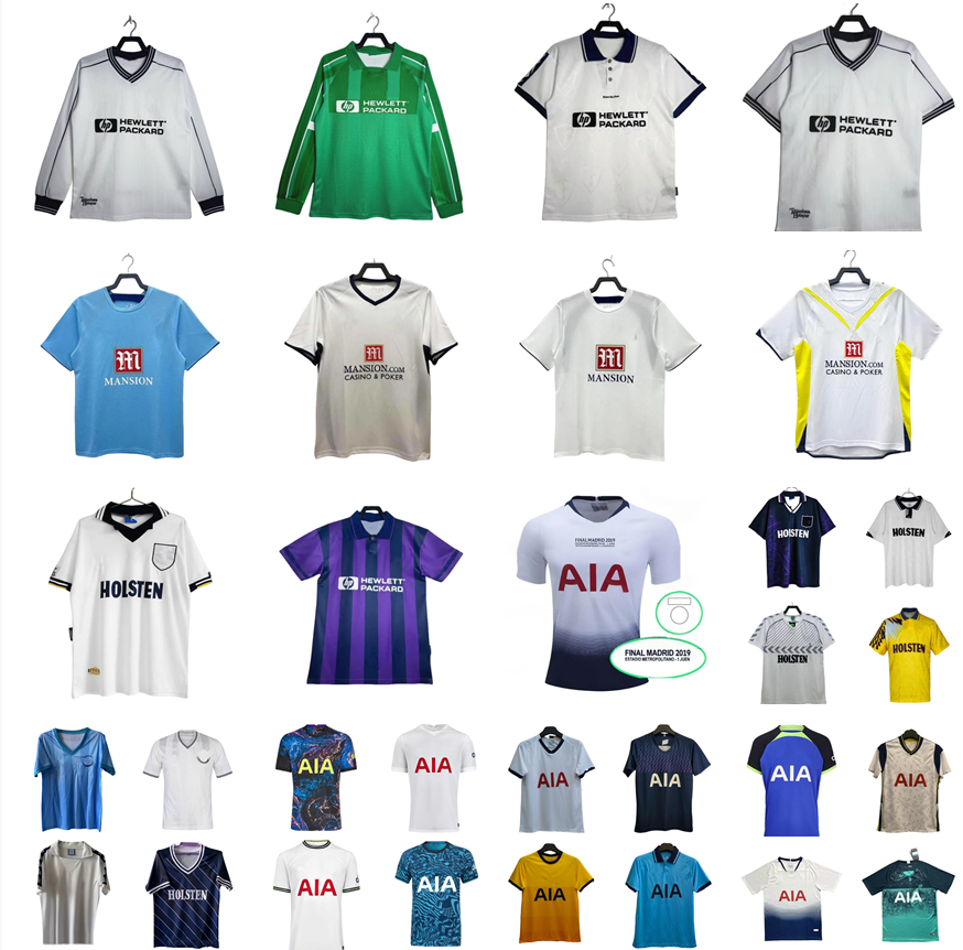 2006 2007 08 09 1986 Retro Tottenhamss soccer jerseyS 1991 92 93 94 95 1998 1999 spursES Klinsmann GASCOIGNE ANDERTON SHERINGHAM BALE classic Vintage Football Shirt