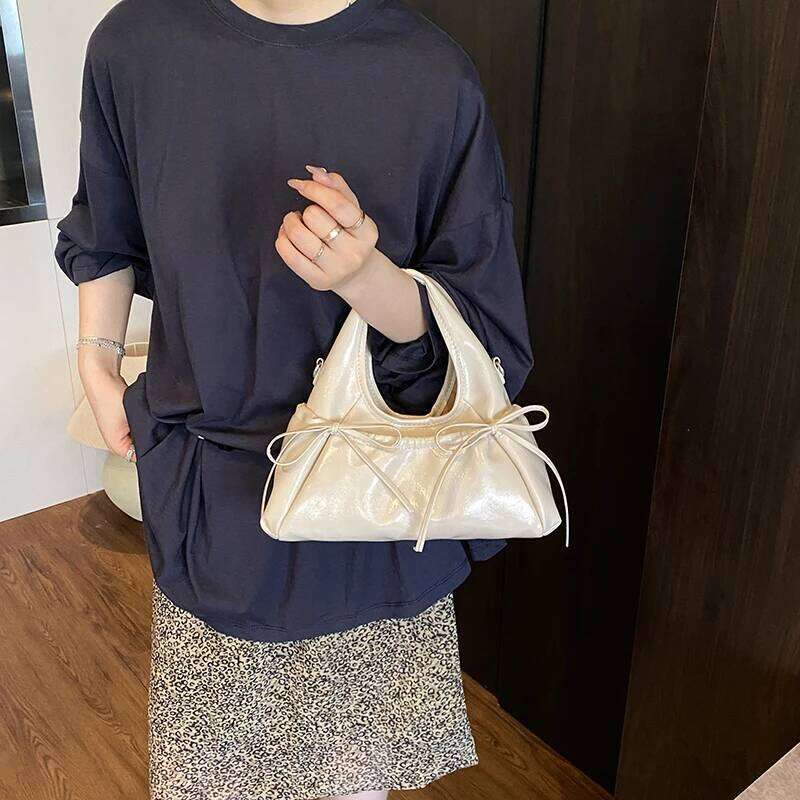LFTSID Trendy Bow Shoulder 2025 Summer Yellow Underarm Daily Crossbody Bag Casual Ladies New in Handbags and Purses Y260205