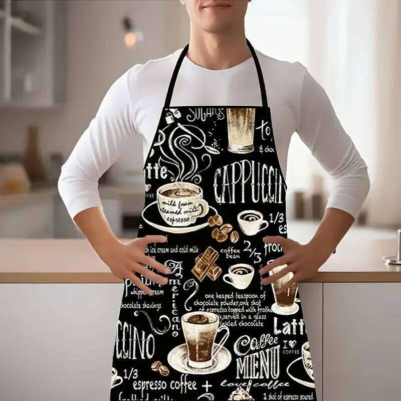 Coffee Waterproof Polyester Kitchen BBQ Apron for Women Gift S260205