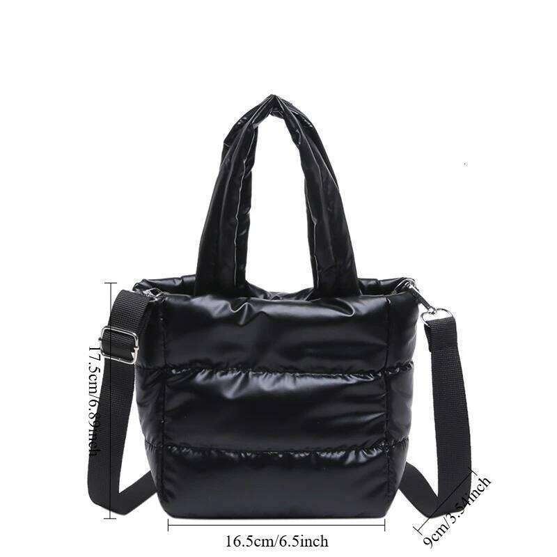 Women Bags Woman Puffy Lightweight LargeCapacity Quilted Shoulder Adjustable Strap Puffer Tote Handbag Shopping Bag XJ260129