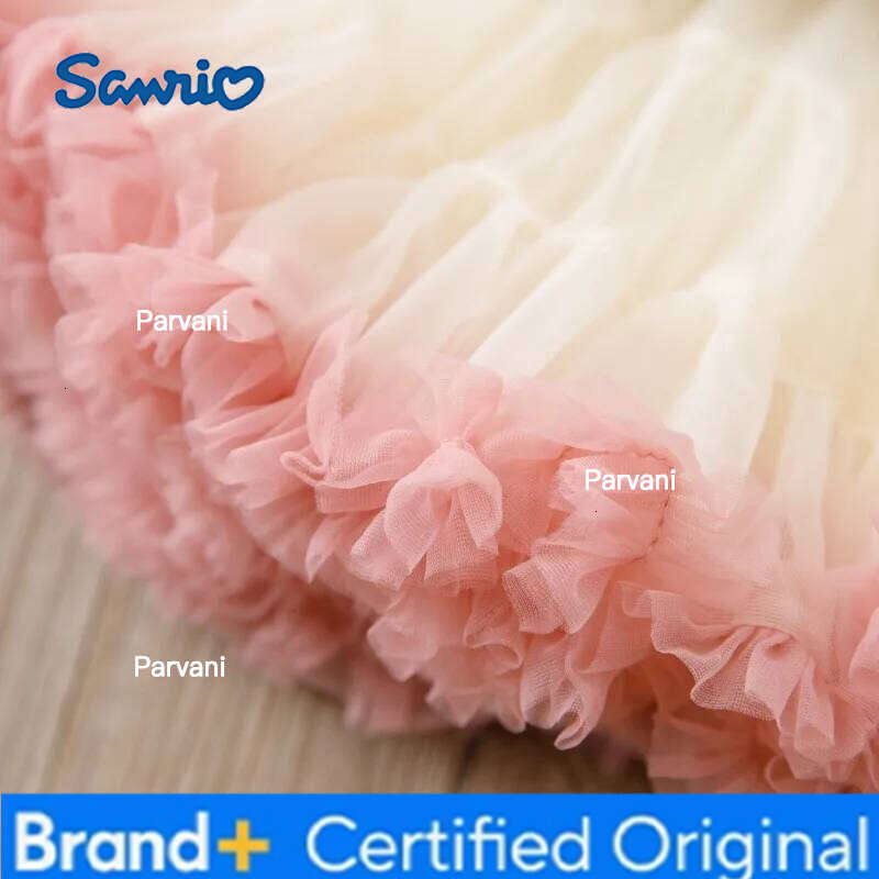 Sanrio Hello Kittys Girl Sweater Cute Cartoon Spring Autumn New Base Layer Plus Velvet Thicken Princess Dress Two Piece Set Tutu H260206 - view 7