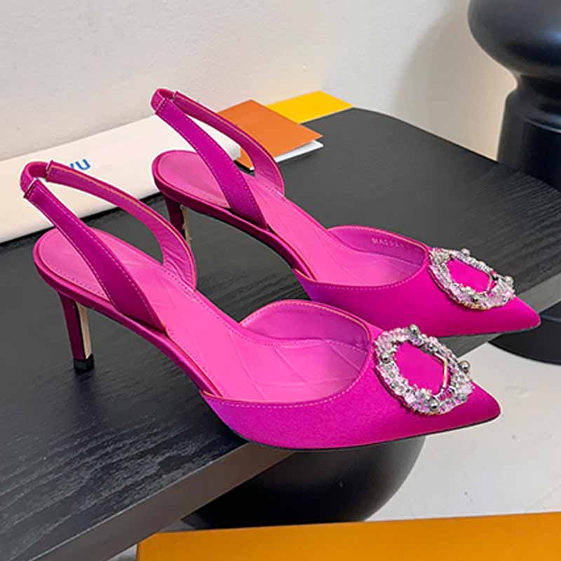 1AISX Met Slingback Pump Fashion Designer Satin rhinestones intricate flowers evening party pump mid height heel Elasticized strap Womens met slingback pump