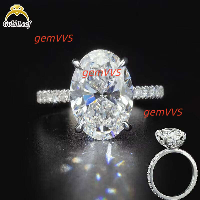 Goldleaf Jewelry IGI 1Ct-3Ct CVD HPHT 10K 14K 18K Solid Gold Engagement Wedding VVS Oval Lab Grown Diamond Ring