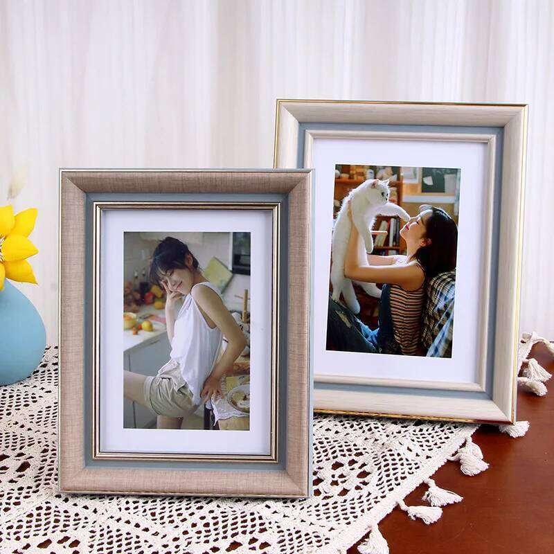 Nordic Ins Style Minimalist Picture Frame Desktop Display Wall Hanging 6/7/8/10/Inch A4 Family Photo Decoration Log Color S260205