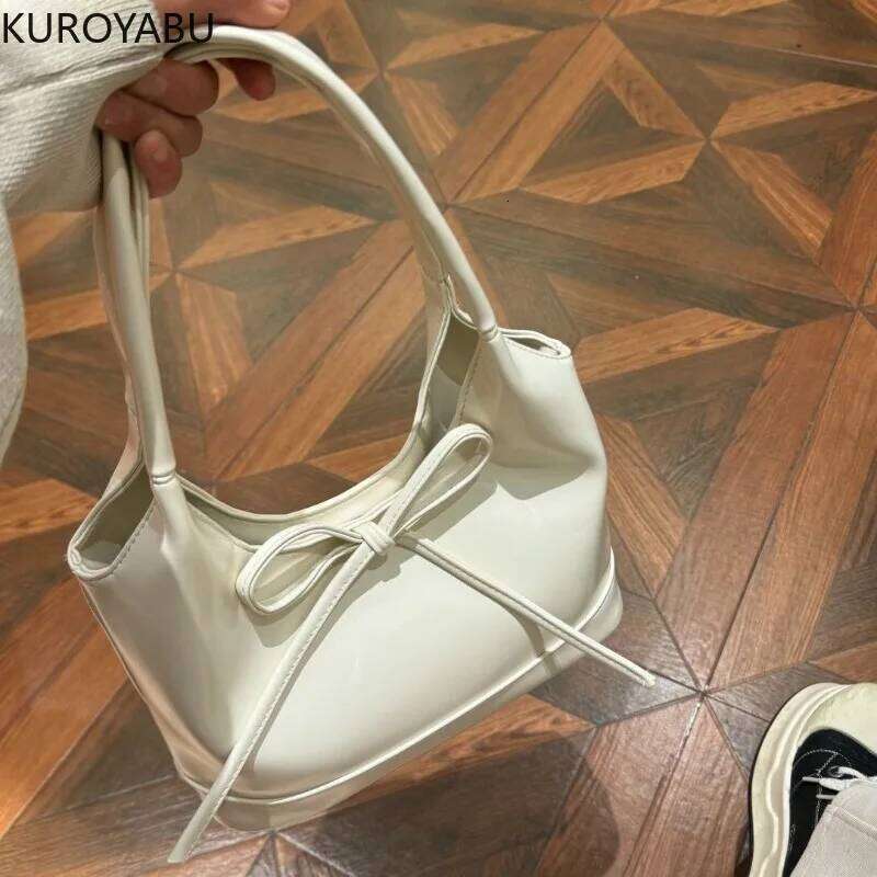 Fashion Bow Backpack Women's Girl Korean Tote PU Leather Underarm Shoulder Crossbody Bag Y2K Handbag 2025 Bolsas De Mujer Y260205