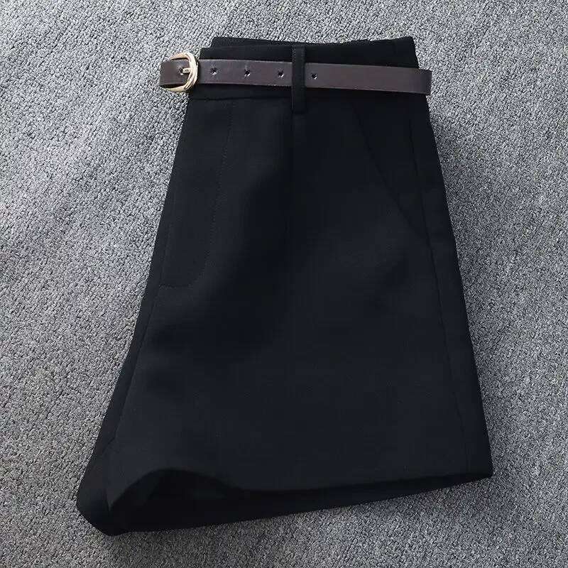 Women Suit Shorts With Belt Women's SpringSummer High Waist Loose Casual Straight-Leg A- Line Ropa Mujer XJ260206