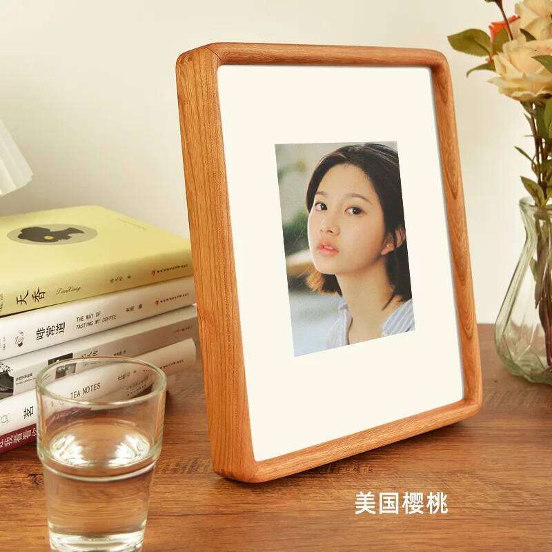 Solid Black Walnut Wood Photo - Stylish Dado Corner Design Elegant Picture Frame Table Display and Home Dcor S260205