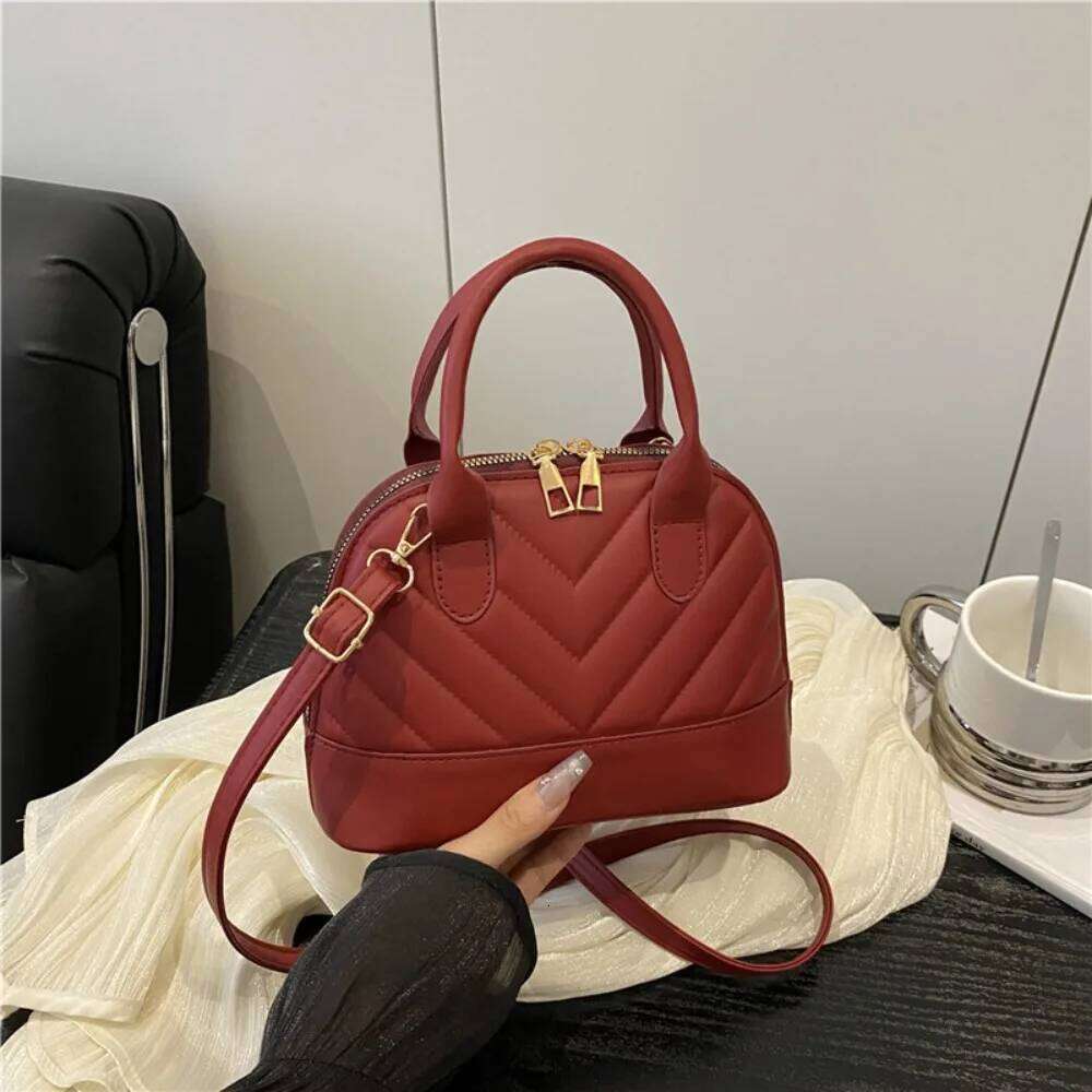 Popular Shell Bag Trendy Striped Two Piece Set Casual Shoulder Crossbody Purse Sophisticated Lady Look XJ260129