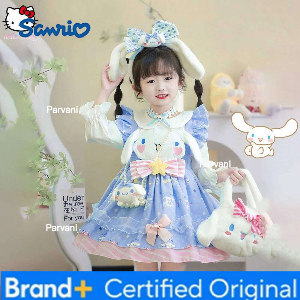 Sanrio Cute Cartoon Cinnamoroll Girls Lolita s Spring Autumn Party Role Play Tutu Child Dress Birthday Gift H260206 - view 3