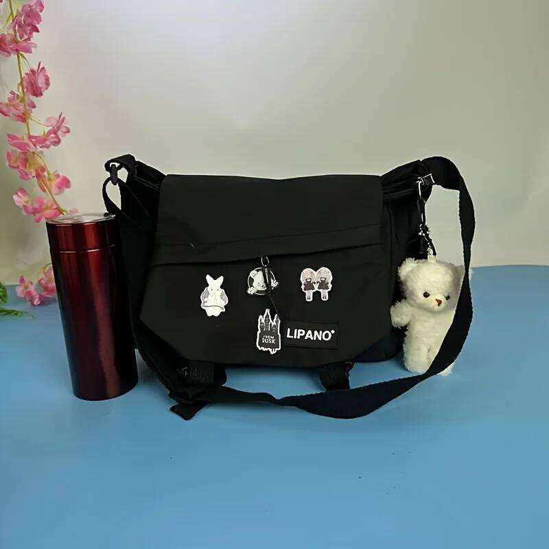 Return To Nylon Shoulder Bag, Large Capacity Crossbody for Teen Girls Men Harajuku Messenger Bag Student School Bags XJ260129