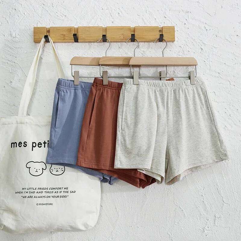 Casual Loose 95% Cotton Shorts Knitted Women High-wasit Soft Streetwear Sport Running Basic Summer Short With Pockect Mujer C260206