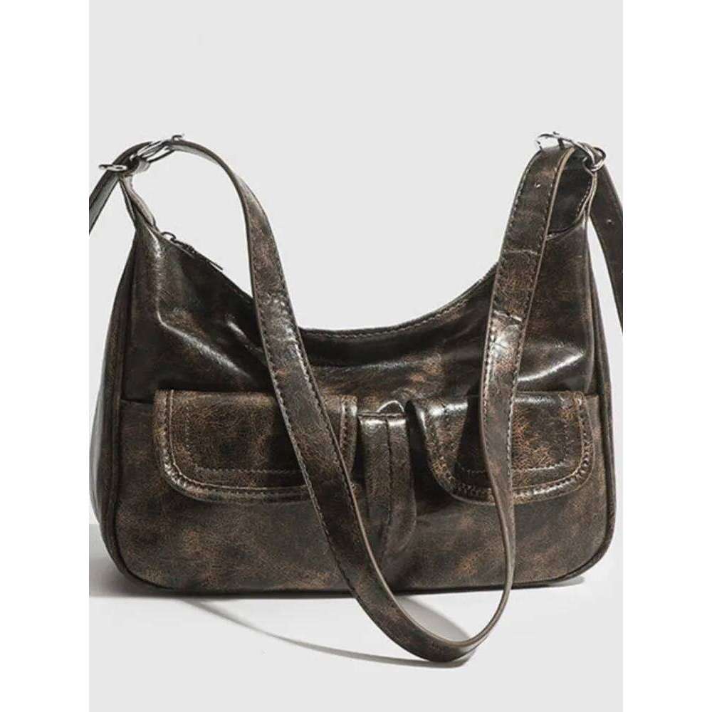 JIAERDI Vintage Coffee Shoulder Women Retro New Autumn Pocket Chic Casual Underarm Bag Female Hot Girls Y2k Handbag Bolsa Y260205