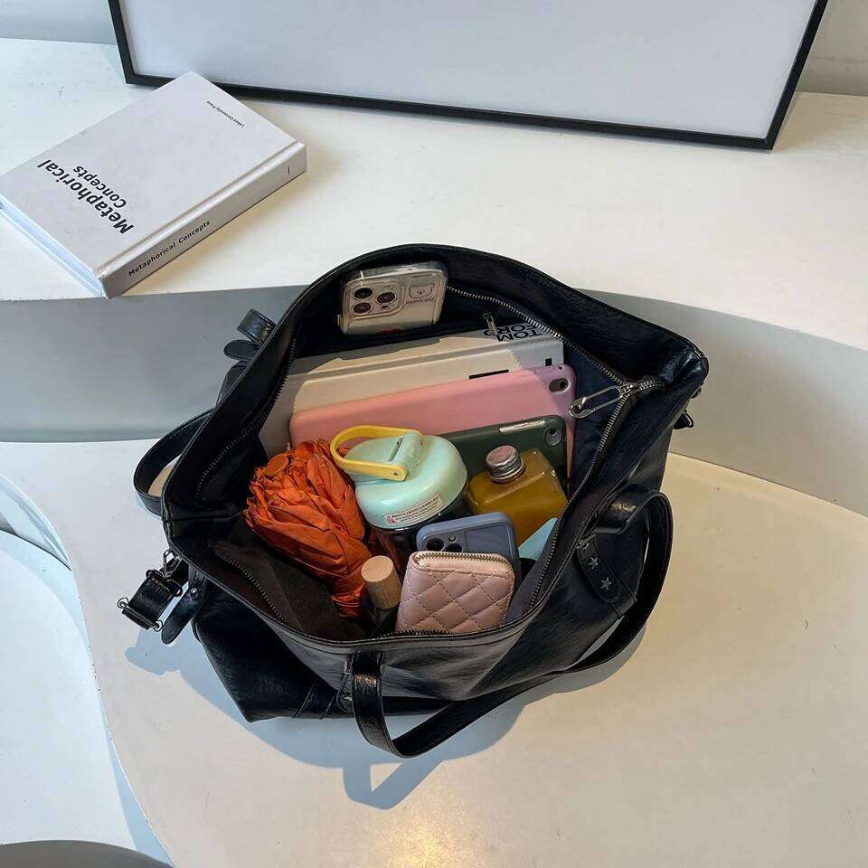 Big Black Shoulder crossbody Bags for Women 2025 Hobo Shopper Sac Solid Color Quality PU Leather Handbag Lady Travel Tote Bag Y260205