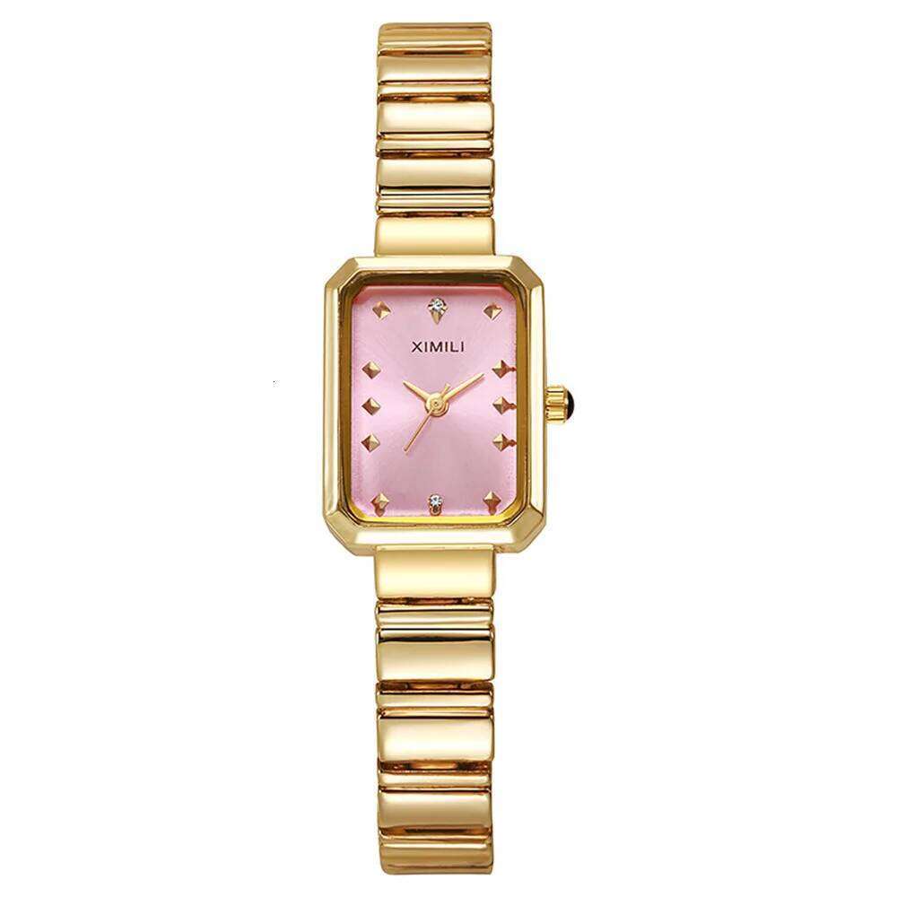 Women Gold Square Watch Simple Korean Version Female Student Fashion Stainless Steel Bracelet Quartz Wristwatches Clock Gift Z260206