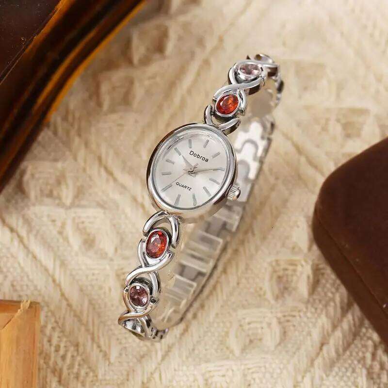 val color treasure rainbow light luxury watch classic cute oval women's bracelet watch, give yourself gift as a friend Z260206
