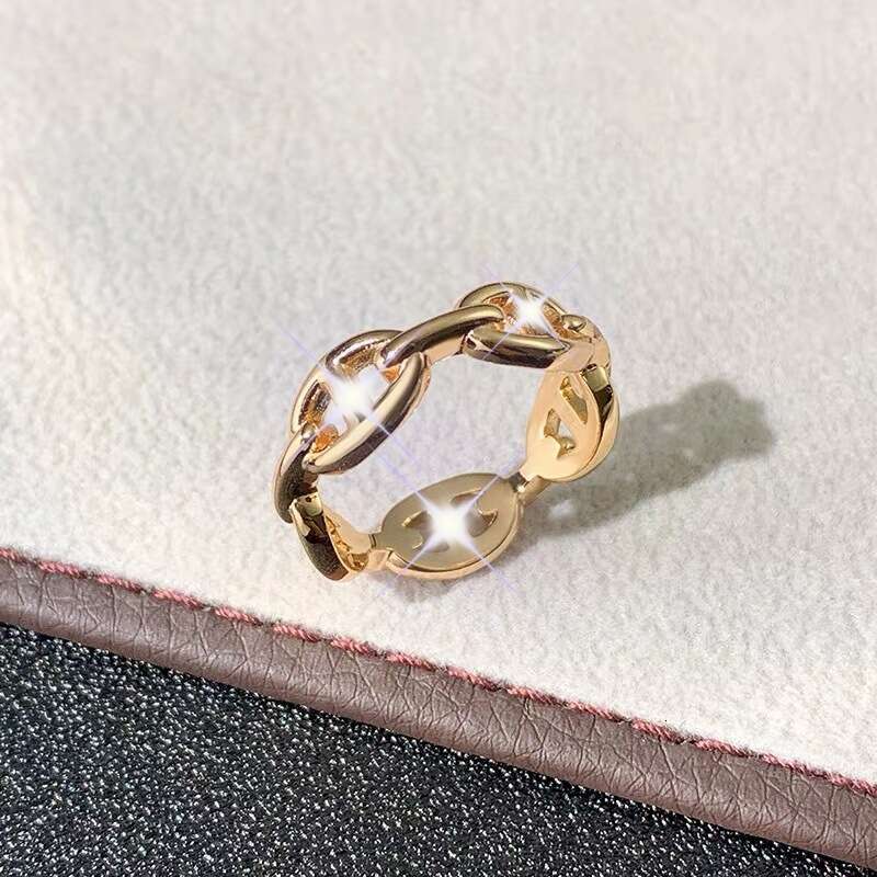 Pig Nose for Women, 18K Rose Gold Plated, Light Luxury, Ins Fashion, Niche Couple Rings, High-end Stackable Index Finger Ring