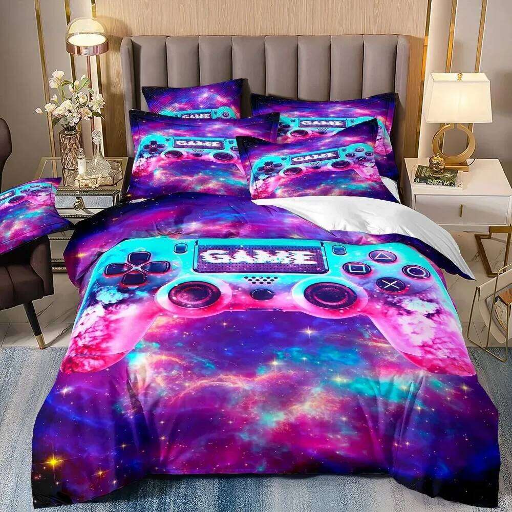 3d Gamer Bedding Sets Boy Gaming Duvet Cover Queen Video Games Comforter Cover,Playstation Designs Bed Set For Teen Boys XJ260206