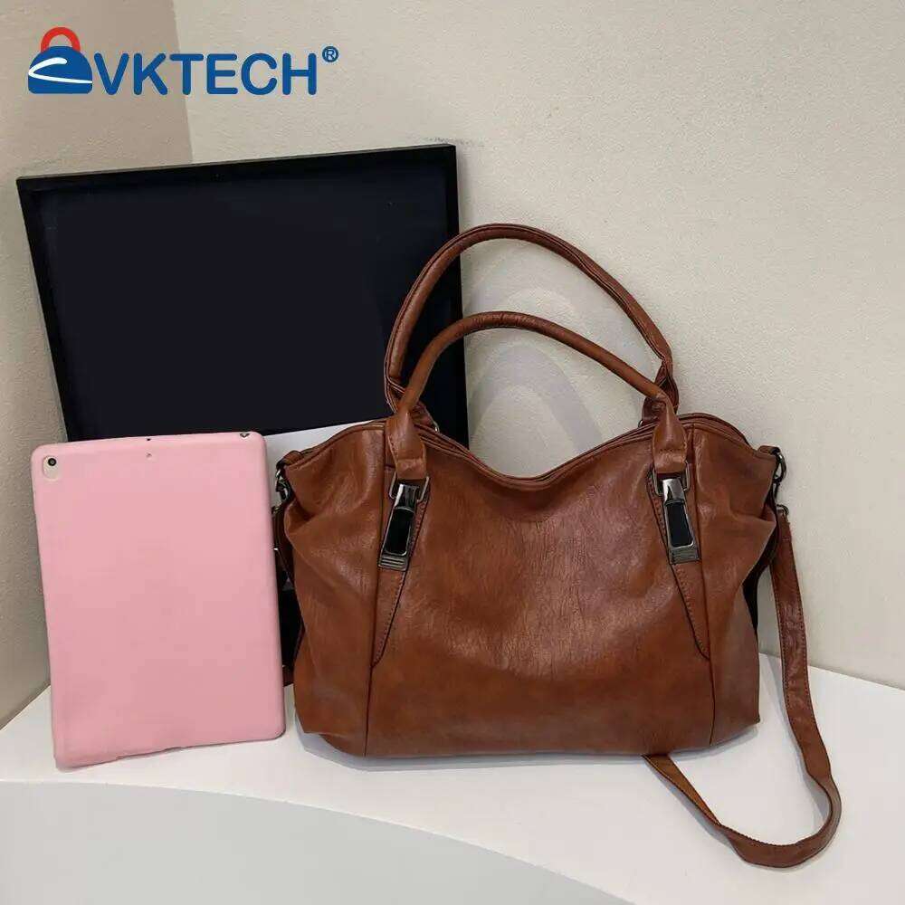 Shoulder Bag PU Leather Tote Handbag Casual Trendy Top Handle Everyday Purse for Women Work Shopping Travel Y260205