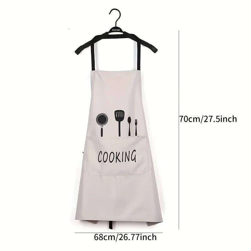 2pcs/Simple Kitchen Apron, Waterproof and Oil-Proof, Cooking Work Clothes, Unisex Sleeveless Apron S260205