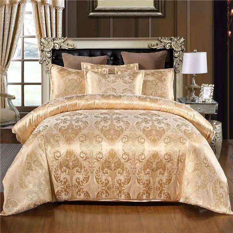 50 Bedding Set Queen King Size Duvet Cover Silky Bed Linens Quilt High Quality Luxury Gold Colour 2/3pcs Comforter XJ260206