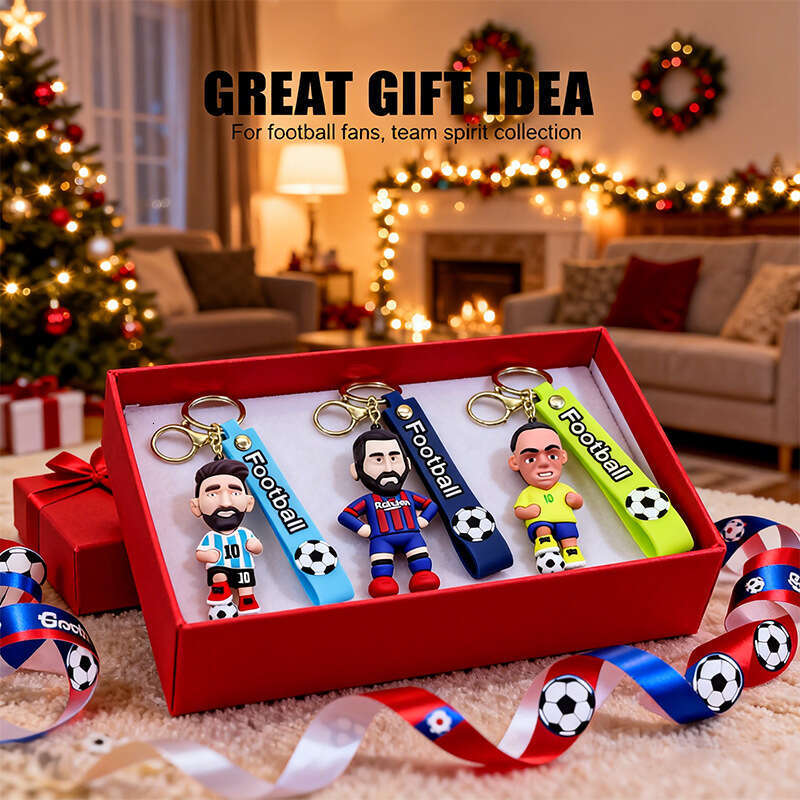 designer keychain football star PVC resin internet celebrity backpack keychain DIY high-end small gift