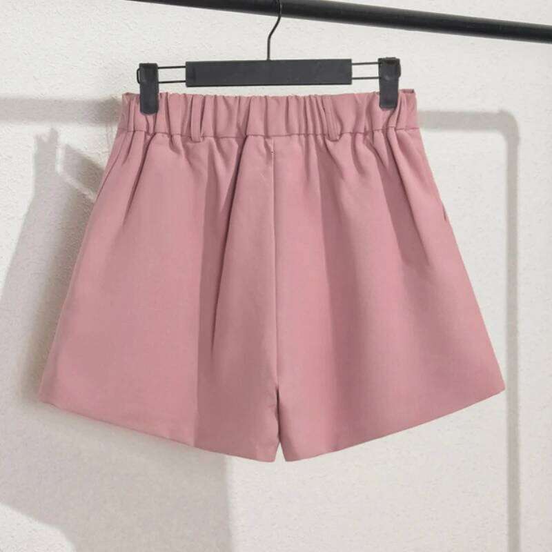 Solid Casual Elegant Trendy OL Office Lady Short Women's Pants Korean Sweet Fashion Elastic Waist Basic All-match Loose Shorts C260206