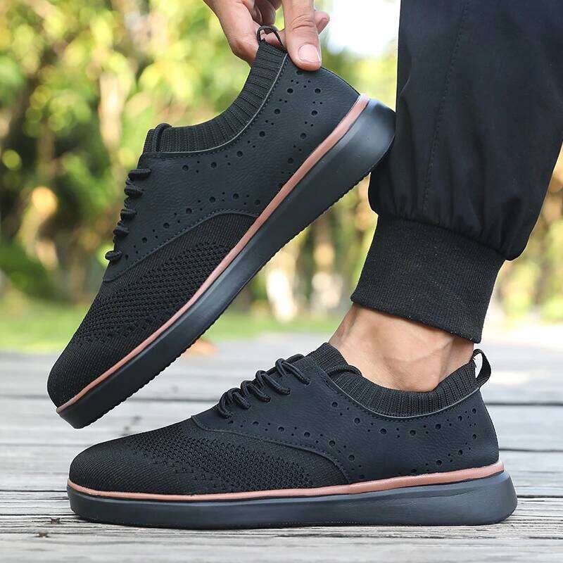 Casual Mesh Classic Breathable Comfort Excellent Fit Walking Shoes Outdoor Lightweight Knitted Trekking Sneakers Men