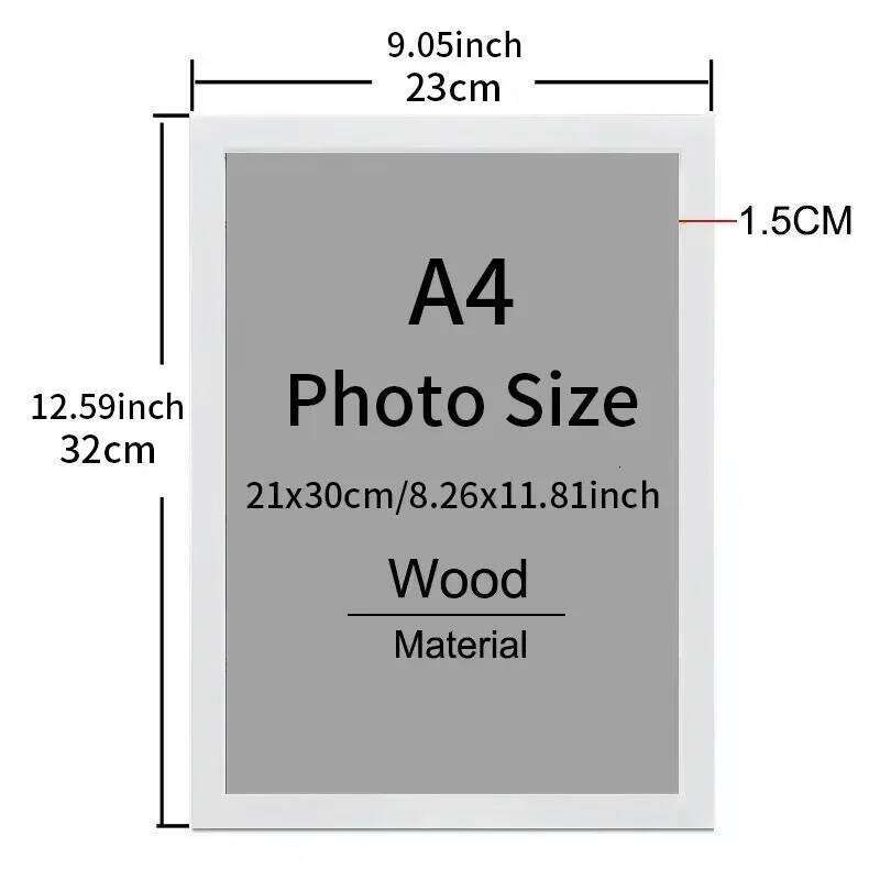 9x11 frame Black White Wooden showcase Photo Frame 21x30cm A4 Poster Canvas Painting Display Stand Picture Wall Decor Frames S260205