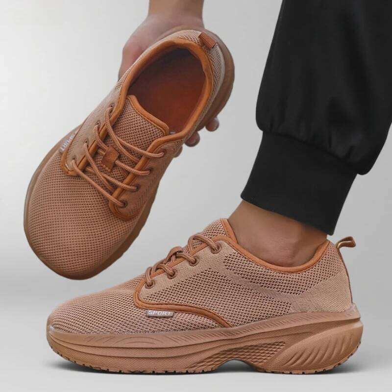 Men's Platform Wide Big Toe Friendly Workout Footwear SustainableMemory Foam Insole Sneakers Breathable Travel Shoes
