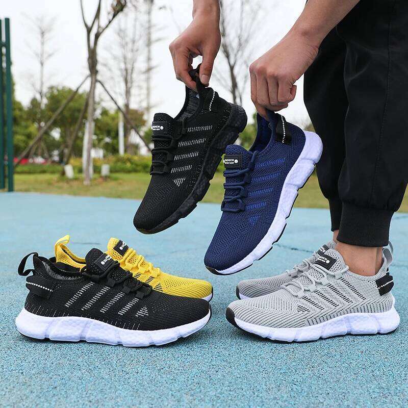 Running Men Sizes 36-46 Mesh Breathable Comfortable Summer Soft Soled Lightweight Versatile Tennis Training Shoes