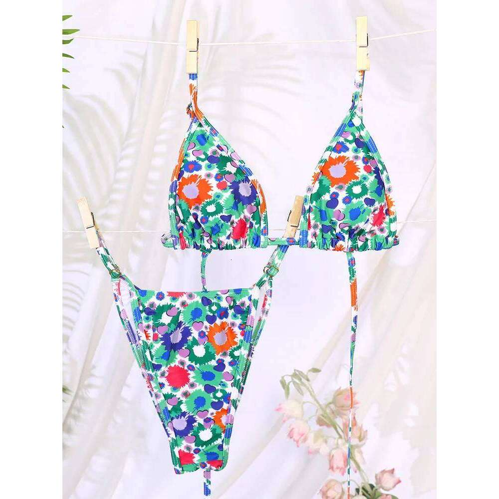Miyouj Triangle Bikini Set Print Sexy Swimwear Women Swimsuit Bandage Beachwear Mujer Biquini String Swimsuits Z260206